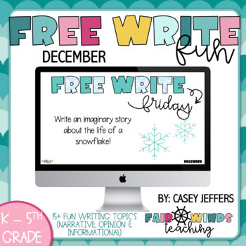 FWT Members Only! Free Write Fun (or Friday) Writing Slides - December