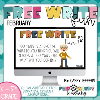 Free Write Fun (or Friday) Writing Slides - February