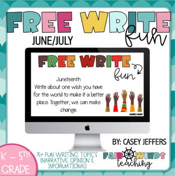 FWT Members Only! Free Write Fun (or Friday) Writing Slides - June/July