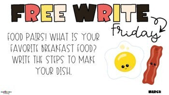 Free Write Fun (or Friday) Writing Slides - March
