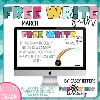 Free Write Fun (or Friday) Writing Slides - March