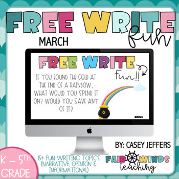 FWT Members Only! Free Write Fun (or Friday) Writing Slides - March