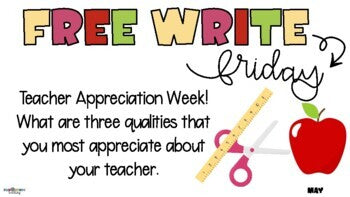 Free Write Fun (or Friday) Writing Slides - May