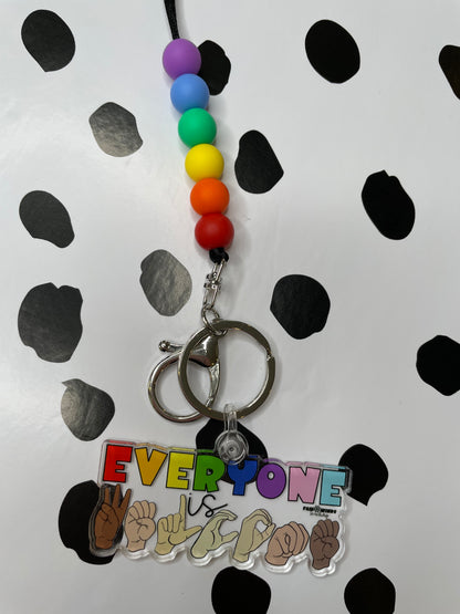 Everyone is Welcome Keychain & Lanyard Combo