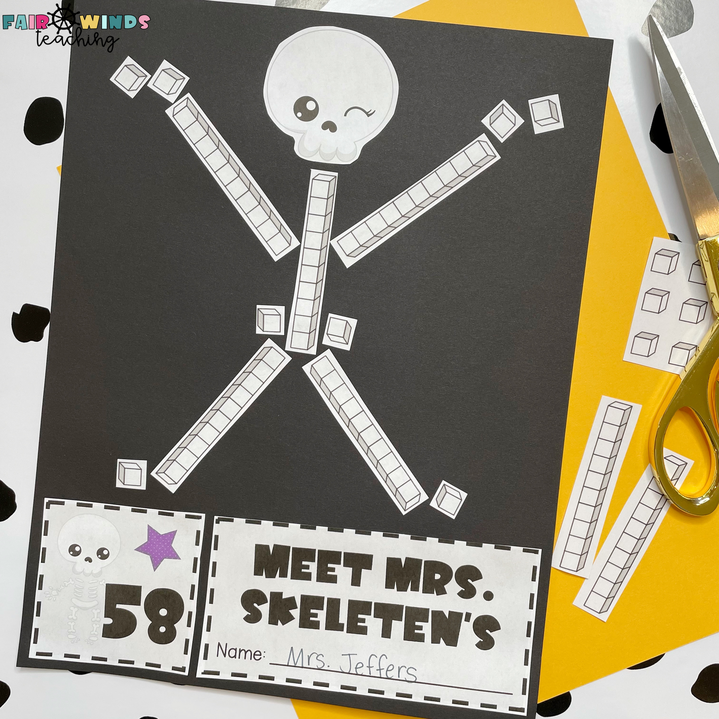 SkeleTENS Base Ten Friends © (Place Value Activity & Class Scoot) October