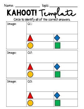 Kahoot! Assessment Tool Template - Student Created
