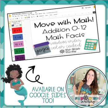 Move with Math (Exercise & Yoga) Math Fact Fluency Cards - Digital Edition