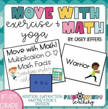 Math A Move Move with Math (Exercise & Yoga) Math Fact Fluency Cards - Digital Edi ...