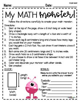 My Measurement Math Monster