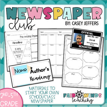 FWT Members Only! Newspaper Club Resources (Class/School Newspaper Template)