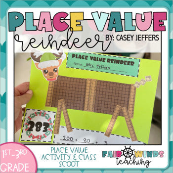 FWT Members Only! Rudolph the TENdeer Reindeer Base Ten Friends © (Place Value Activity) December