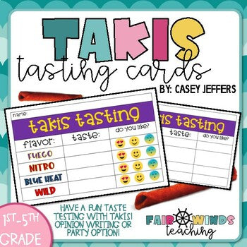 Takis Tasting Cards - Valentine's Day Party FUN or Opinion Writing