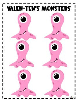 FWT Members Only! ValenTENS Monsters Base Ten Friends © (Place Value & Class Scoot) - February