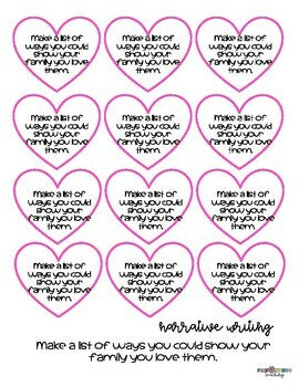 Valentine's Day Writing Prompts - (Narrative, Opinion & Informational)
