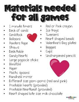 Valentine's Day Themed Minute to Win it Games - STEM Challenges