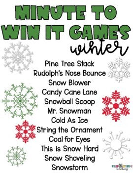 Winter Themed Minute to Win it Games - STEM Challenges