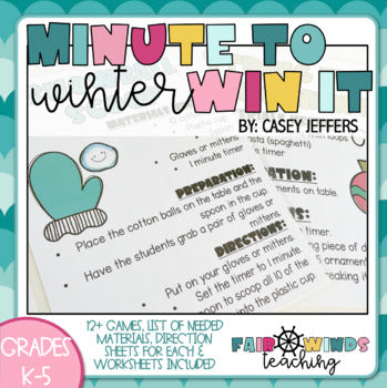 Winter Themed Minute to Win it Games - STEM Challenges