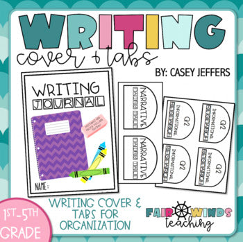 Writing Journal Cover & Tabs (Tabs Editable)